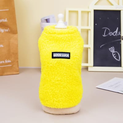 Vêtements d'hiver en flanelle douce pour petits chiens, pull chaud pour chiots et chats, manteau pour chihuahua, combinaison pour petits et moyens chiens, Yorkshire S yellow
