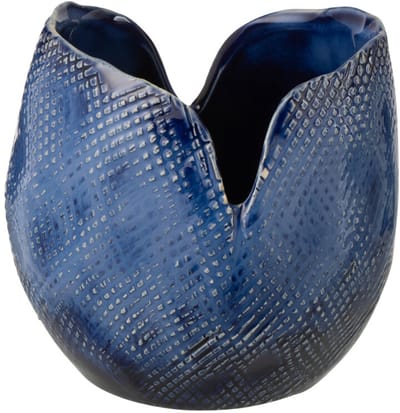 J-Line vaas Thibault - keramiek - blauw - small