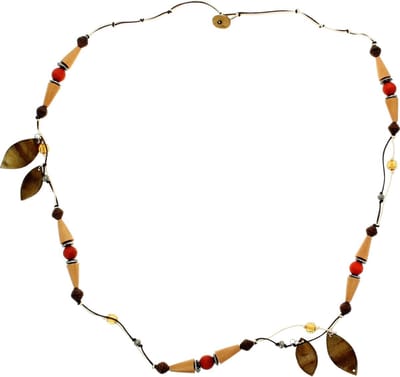 Behave - Lange ketting dames - Houten kralen - Natuurlijke stijl