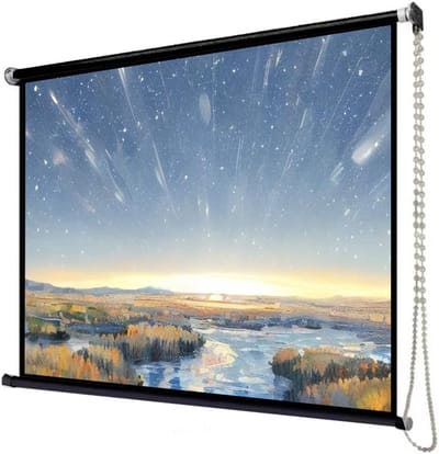Projectiescherm - Filmscherm Gordijn - Thuisbioscoop Buiten - Handmatig Uitschuifbaar - 30 Inch 4:3 - Zwarte Stang