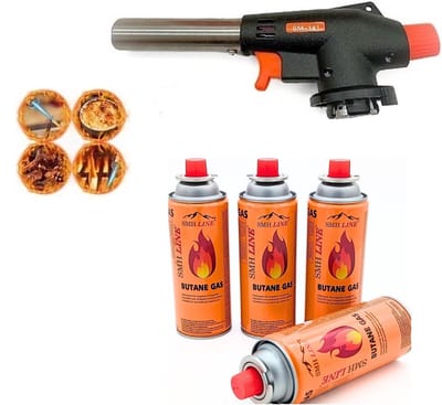 SMH LINE® Gasbrander - Incl. 4x Gasflessen - Creme Brulee Brander - keukenbrander