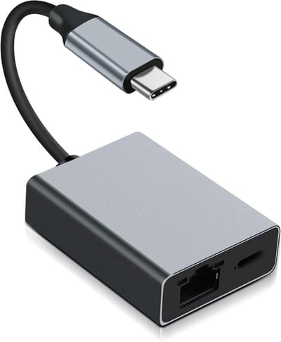 Krachtige USB-C naar RJ45 Ethernet Adapter voor Chromecast, MacBook en Windows - Tot 100W Opladen en 1000Mbps Snelheid