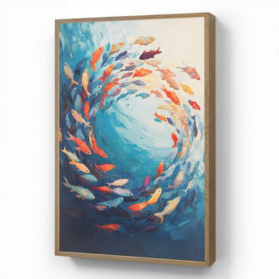 Wandlamp 60x90 cm - Oplaadbaar - Zee - Vissen - Kleurrijk - Dynamisch - Wandlampen binnen woonkamer - Slaapkamer lamp - Decoratieve nachtlamp - Vloerlamp draadloos