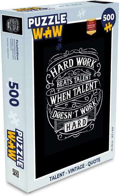 Puzzel Talent - Vintage - Quote - Legpuzzel - Puzzel 500 stukjes