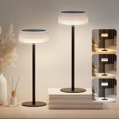 HEZIVO® Solar Tafellamp Oplaadbaar - Buiten en Binnen - 2 Stuks - 3 Kleurtemperaturen - Waterdicht