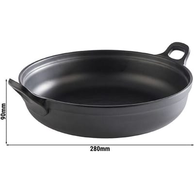 GGM Gastro (6 Stück) Schale - PADELLA - Melamin - 3 Liter - Ø 280mm - Schwarz