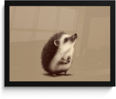 Poster in lijst - Fotolijst 40x30 cm - Posters - Egel - Snuitje - Bruin - Stekels - Posterlijst zwart - Decoratie - Wanddecoratie woonkamer - Muurdecoratie slaapkamer