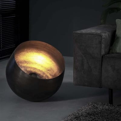 PS-Collection Basket XL Tafellamp - Ø50 - Zwart Nikkel - Metaal - tafellamp slaapkamer, tafellamp industrieel, tafellampen woonkamer, tafellamp zwart, tafel lamp, tafellamp slaapkamer industrieel, tafellampje