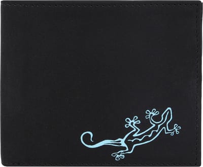 oxmox portemonnee New Cryptan RFID Protect Querscheinbörse Lizard Print Cyan Black zwart
