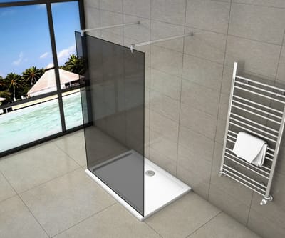 Serie Black Dahlia - Inloopdouche Vrijstaand - 80x200 - Chroom - 8mm Rookglas