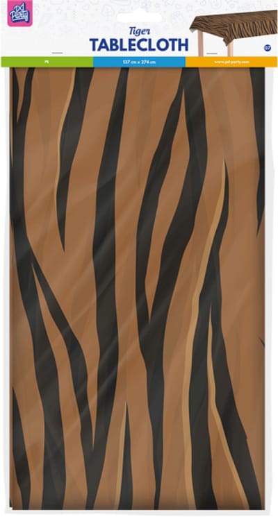 Plastic tafelkleed 137x274cm - tijger