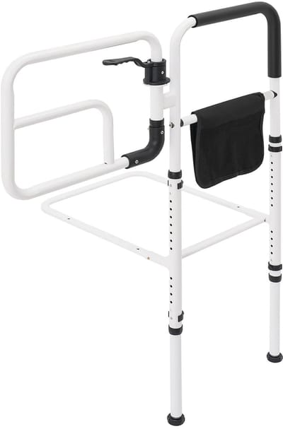 Bedsteun - Met Opbergtas - Steun - Handgreep - Bedsteun/Bedbeugel - Bedsteun Ouderen - Verstelbaar Handvat - Praktische Bedbeugel voor Ouderen om uit Bed te komen - Steun en Mobiliteitshulpmiddel voor Meer Onafhankelijkheid