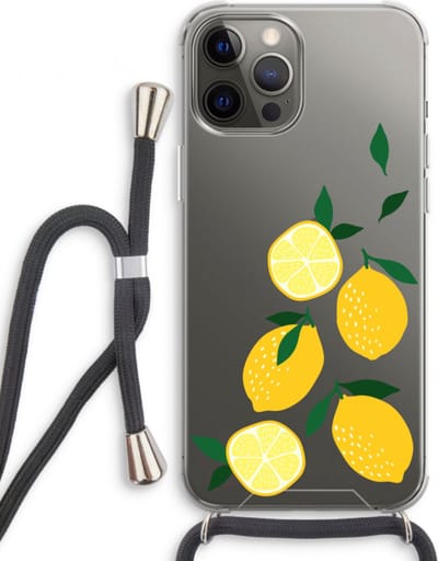 Case Company® - Hoesje met koord geschikt voor iPhone 12 Pro hoesje met Koord - You're my lemon - Telefoonhoesje met Zwart Koord - Bescherming aan alle Kanten en Over de Schermrand