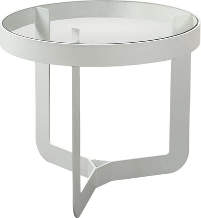 Spinder Design Douglas 2 Bijzettafel ø 41x40 - Wit/Transparant Glas