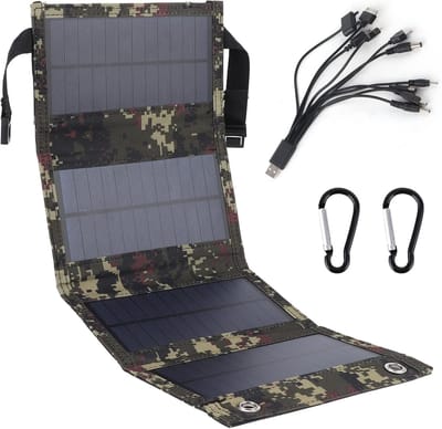 Draagbaar Zonnepaneel - Opvouwbare Lader - Buiten Opladen - Hoge Zonne Conversie - 20W - Zwart