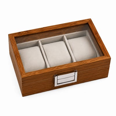 Axbo Luxe Horloge Doos –horloge Opbergdoos – 3 Vakken – Horloge opbergbox met fluwelenkussens – Watch Box – Hout