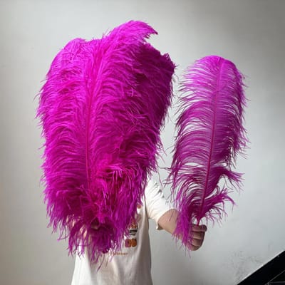 10 STUKS Licht Kaki Grote Struisvogelveren Bulk 15-60CM Lang Natuurlijke Pluizige Struisvogelveren voor Bruiloft Restaurant Vaas Decoratie 15-20cm 6-8inch helder roze