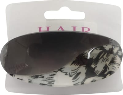 Haarsoires Haarspeld Patentspeld 10cm - Ovaal - Panterprint - Grijs - Haarspelden voor Dames - Haarklem - Haarclip - Haaraccessoires - Hair Clip - Decoratieve Haaraccessoire