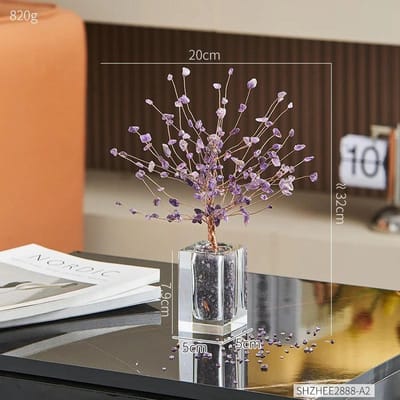 Esthetische Kristallen Boom Elegante Kunst Leven Creatieve Warme Huiselijke Sfeer Home Office Decoratie Bureau Planken Ornamenten Cadeau brown