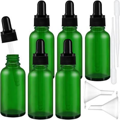 Set van 12 groene glazen pipetteflessen van 30ml, lege glazen druppelflessen voor essentiële oliën, parfums en massageolie