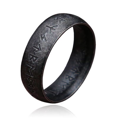 LGT JWLS Heren Ring - Ancient Runic Black-22mm