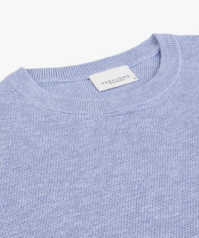 Profuomo O-Hals Trui Lichtblauw - Maat S - Heren - Pullover