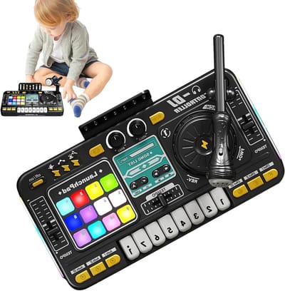 Kinder DJ Mixer - Muziek Speelgoed - Muziek Maken - Met Microfoon - 355 cm - Wit