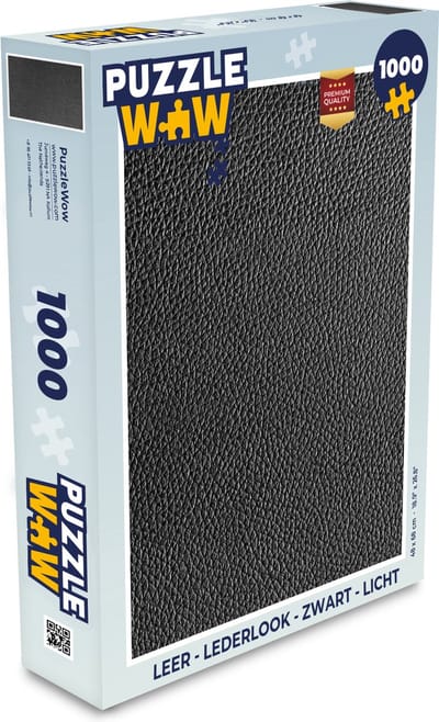 Puzzel Leer - Lederlook - Zwart - Licht - Legpuzzel - Puzzel 1000 stukjes volwassenen
