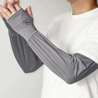 1 Paar Heren IJs Armmouwen Zonnebrand Elastische Rijhandschoenen Outdoor UV-bescherming Armbedekking Mouwen Lichtgewicht Koele Muff Nieuw