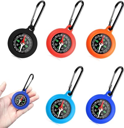Mini Kompas Set van 5 Stuks voor Kinderen - Multicolore Outdoor Kompassen, Ideaal voor Bushcraft en Avonturen in de Natuur