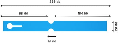 CombiCraft Blanco PVC Sleufetiketten blauw, 200 x 20 mm, 200 micron - 1000 stuks op rol