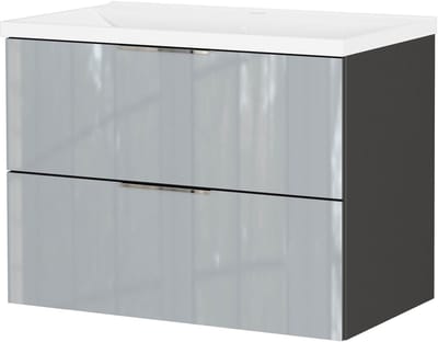 Wastafelkast Laurel Grafiet - Zilvergrijs - Breedte 81 cm - Hoogte 61 cm - Diepte 46 cm