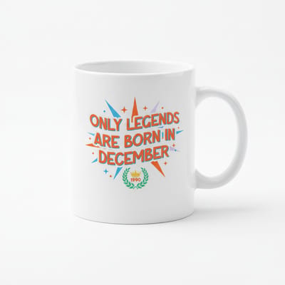 Verjaardag Tekst Koffiemok “Only Legends Are Born in December” – Feestelijk Retro Verjaardagscadeau – 330 ml Keramische Mok