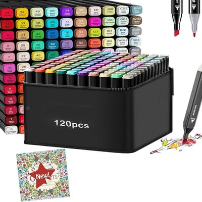 120 Kleuren Marker Set - Dubbelzijdige Alcohol Markers - Inclusief Opbergbox