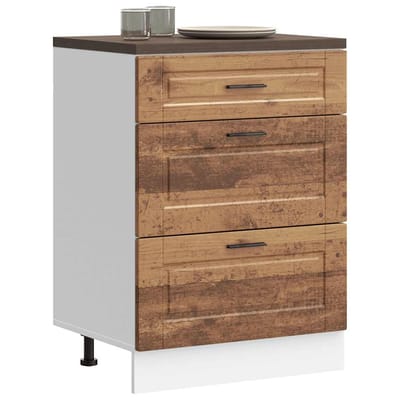 vidaXL - Onderkast - Porto - bewerkt - hout - oud - houtkleurig