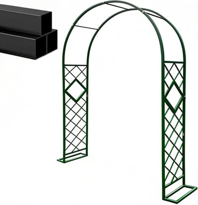 Metalen Rozenboog - Bloemen Trellis - Tuin Decoratie - Weerbestendig Frame - 230 cm Hoog - Groen