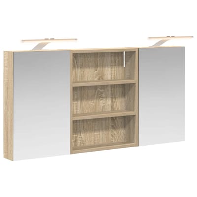 vidaXL - Badkamerkast - set - 3 - st - 100 - x - 10,5 - x - 50 - cm - Bewerkt - hout