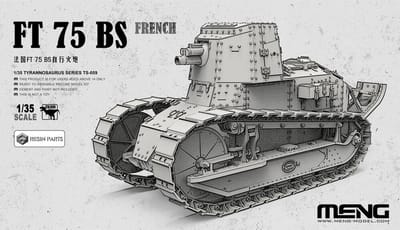 Meng Model Modelbouwpakket Auto - MENG TS059 Renault FT 75 BS inclusief Resin Onderdelen WWI - Franse Tank Plastic - 1:35 - Modelbouw
