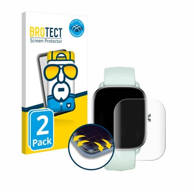 BROTECT - Screenprotector voor Huami Amazfit GTS 4 Mini - Folie Beschermfolie transparant volledig dekking - 2 Stuks