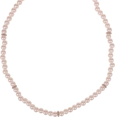 Kinderketting - Ivoorkleur - Imitatiepareltjes 6mm - Spacers - Elastisch