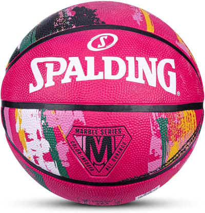 Basketbal Maat 6 Roze - Marmeren Rubber Bal voor Buitenshuis - Duurzaam en Veerkrachtig
