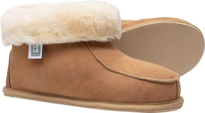 LuLu- Hoge Schapen leren Sloffen Pantoffels - Rubberen zool - Schapenvacht -Dames en Heren - Maat 36