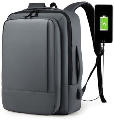 CarryQuest® - Rilibegan Heren Reistas Rugzak - Grote Capaciteit + USB Opladen - Waterdicht Oxford - Lichtgewicht & Comfortabel - Donker Grijs