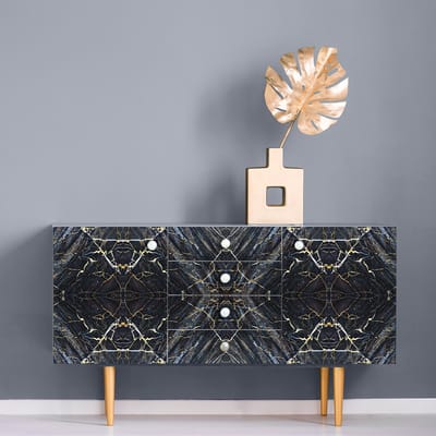 Zwart-gouden marmeren meubelsticker, 40 x 60 cm