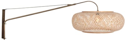Wandlamp Maze-Natural 4744BR – Draaibaar, kantelbaar en uitschuifbaar – Metaal en bamboe – Ø60 cm – Steinhauer – Trendy binnenverlichting