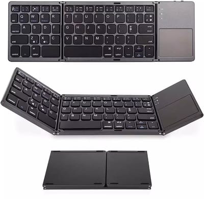 Opvouwbaar Bluetooth Toetsenbord met Touchpad – QWERTY – Draadloos – Ultradun – Foldable Keyboard – Voor Laptop, Tablet & Smartphone - Universeel Geschikt voor: Windows, Android, iPad, iOS & MacOS