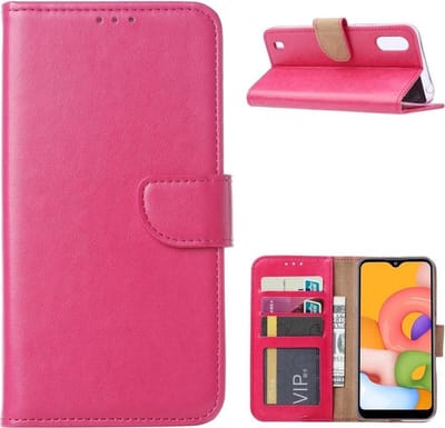 Bookcase Geschikt voor: Samsung Galaxy M10 - Roze - portemonnee hoesje
