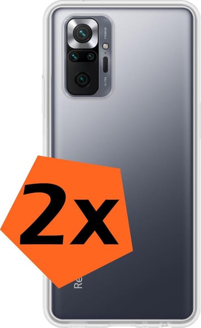 Hoes - 2 Stuks - Geschikt voor Xiaomi Redmi Note 10 Pro - Sterk & Shockproof - Case Siliconen - Back Cover - Telefoon Hoes - Transparant
