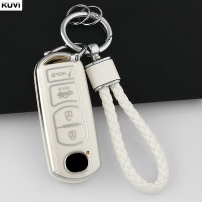 Coque Porte-Clés pour Mazda 3/6/8 Miata Mx-5 Cx-3 Cx-5 Cx-7 Cx-9 Rx-8 Atenza Accessoires Coque TPU Protecteur de Porte-Clés white