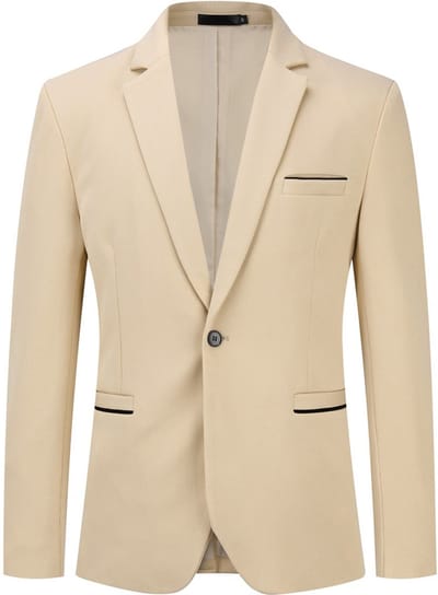 ALLTHEMEN Heren Stretch Blazer Slim Fit Jasje - Zakelijk Pak Jasje - XS